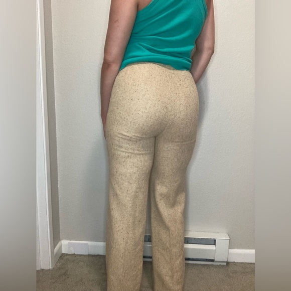 Vintage NWT The Villager 1960s Tan Tweed Straight Leg Pants Size Modern 6 Vtg 14 - Picture 2 of 8